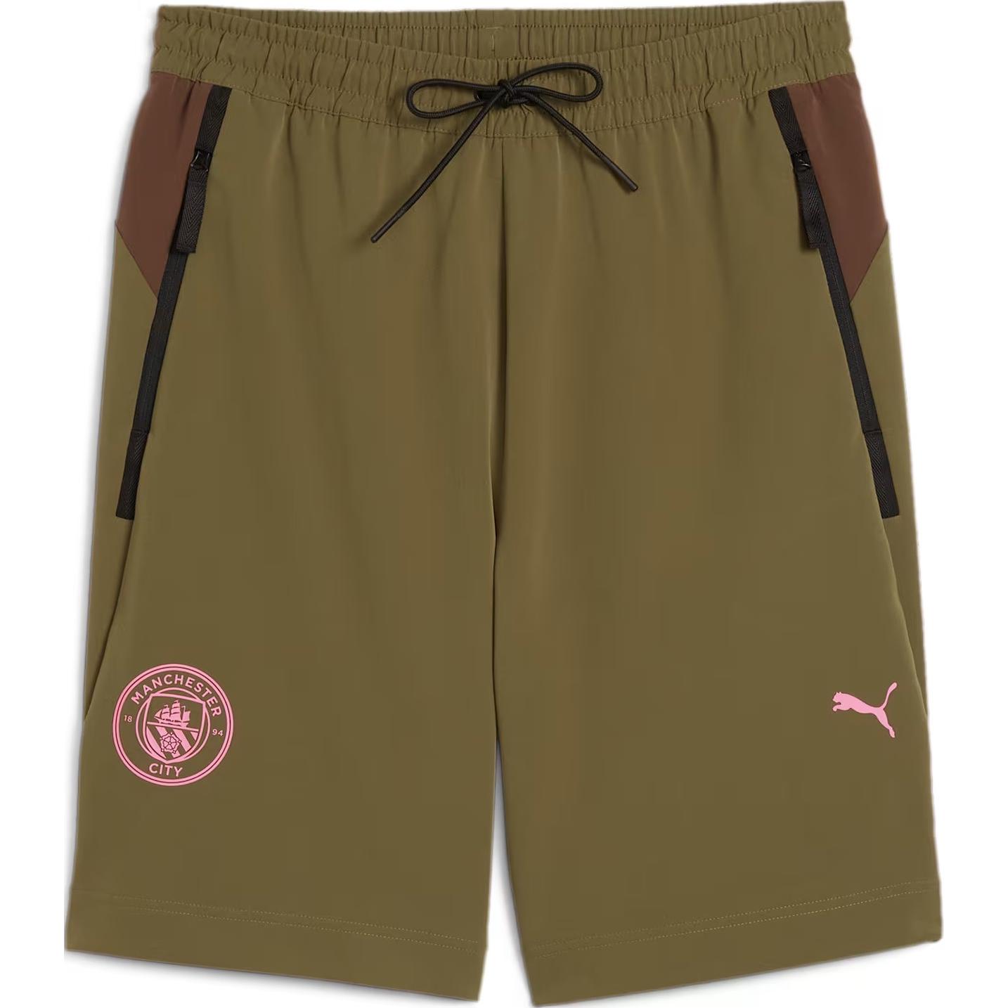 Puma MCFC Casual Breathable Soccer Pants Brown Lace-up Sportswear 778770-59