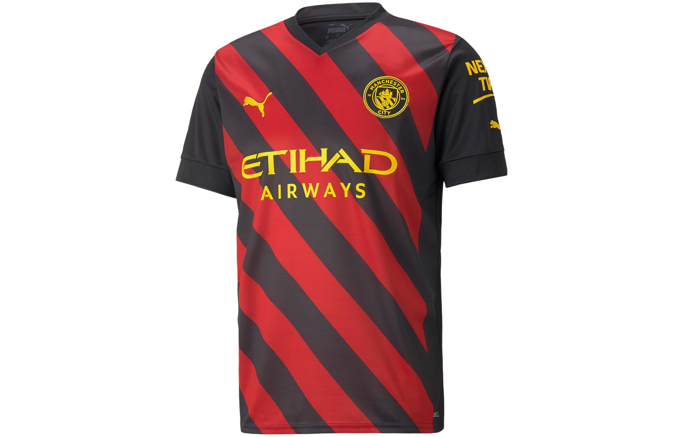 Puma MCFC Manchester City Away Fan Jersey Black Soccer Shirt for Men. 765722-02