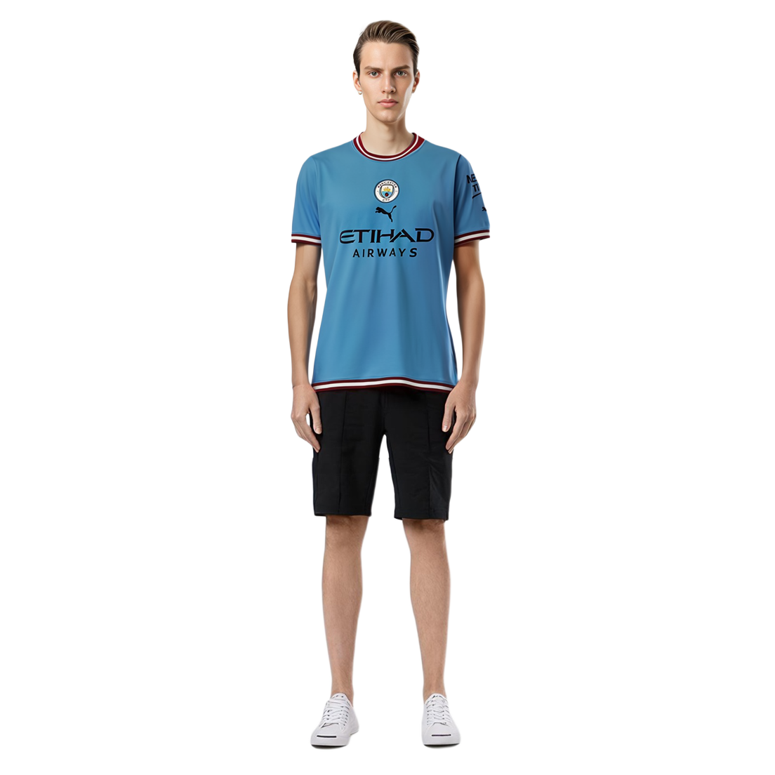 Cheap PUMA 曼城 CNY 兔年標誌藍色短袖T恤 765709-01