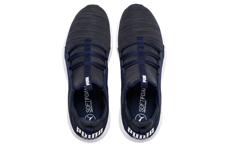 Puma Mega Energy Heather Knit Low Running Shoes Black/White/Blue 圖 3
