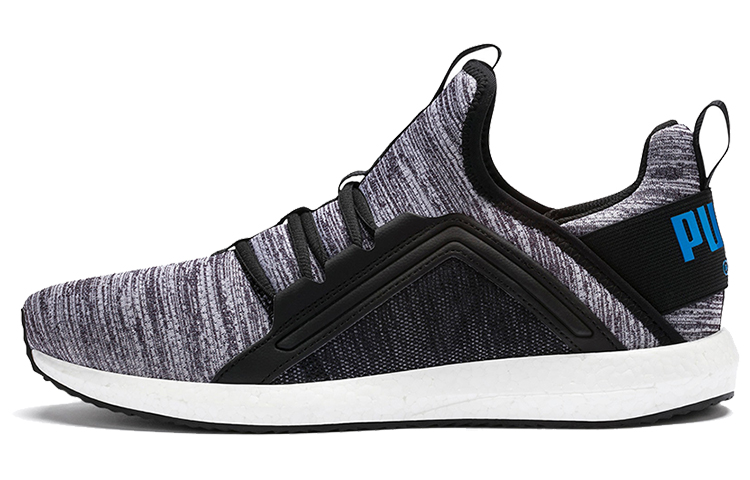Puma Mega Energy Heather Knit Low Running Shoes Grey/Black/White 191095-07