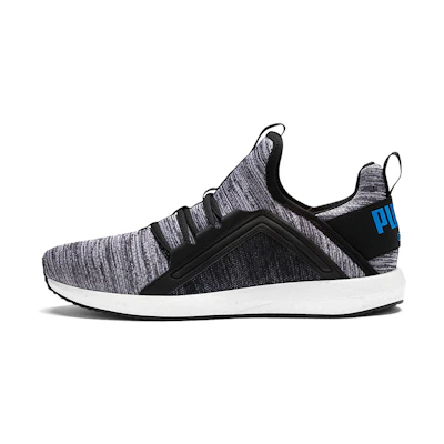 Puma Mega Energy Heather Knit Low Running Shoes Grey/Black/White