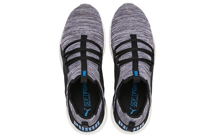 Lookbook Puma Mega Energy Heather Knit Sepatu Lari Rendah Abu/Hitam/Putih 191095-07