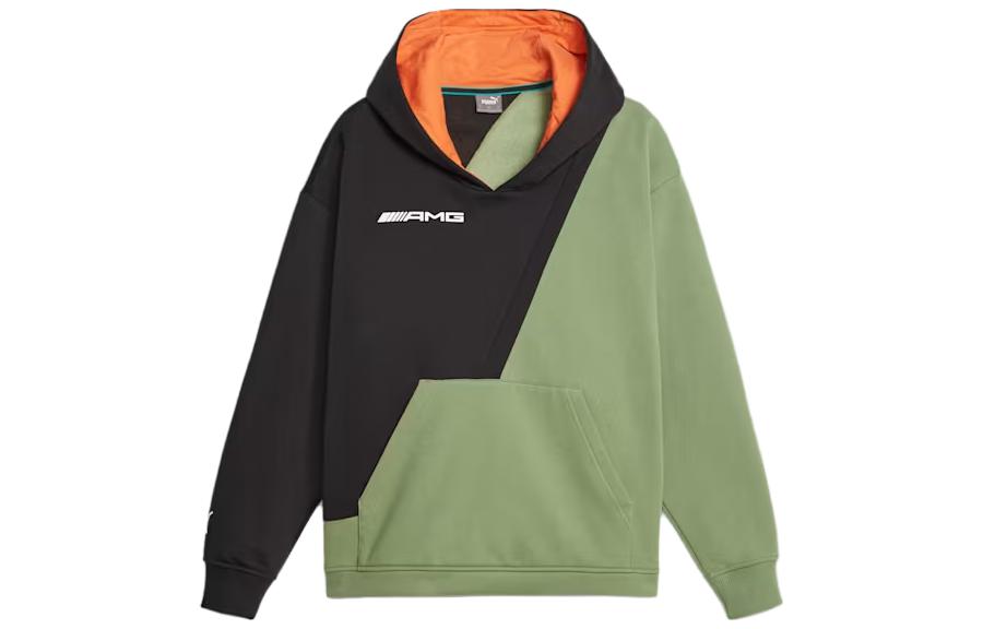 Puma Mercedes-AMG Statement Hoodie Gray Green Patchwork Long Sleeve 621188-11