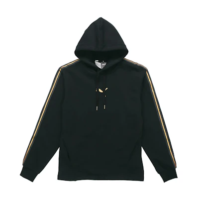 Puma Metallic Gold Print Fleece Hoodie Black 587139-01