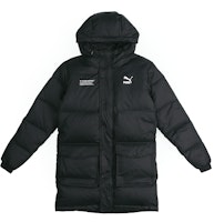 Puma Mid-Length Hooded Windproof Down Jacket Winter Black Unisex 595561-01 Puma Mid-Length Hooded Windproof Down Jacket Winter Black Unisex 595561-01