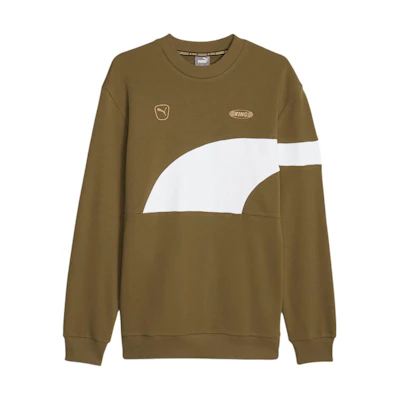 Puma Military Green Colorblock Logo Crewneck Sweatshirt 658665-02