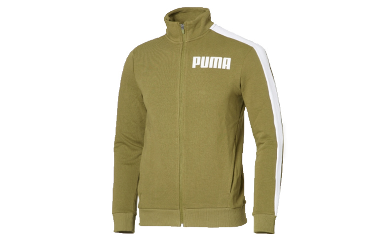 Puma Military Green Knit Stand Collar Jacket 845164-07