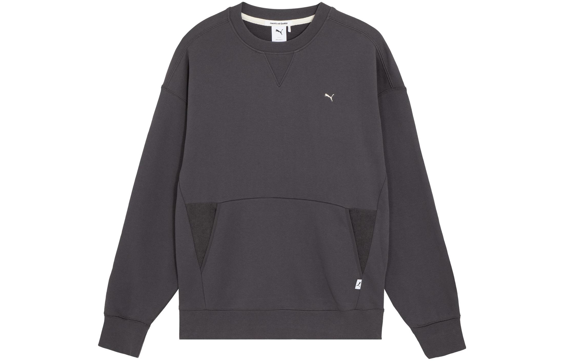 Puma MMQ Crew Sweatshirt Unisex Casual Oversized Long Sleeve - Charcoal Black 623052-13