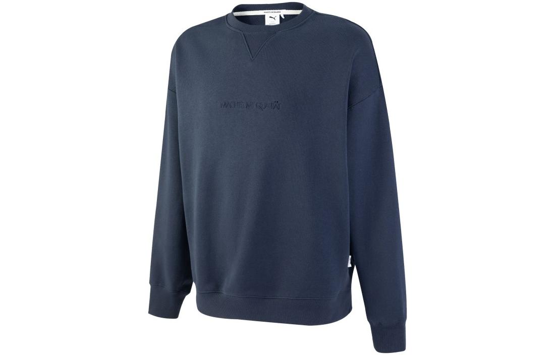Puma MMQ Embroidered Logo Crewneck Knit Sweater Unisex Blue 536595-43