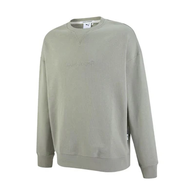 Puma MMQ Knit Crewneck Sweatshirt Unisex Grey with Embroidered Chest Logo 536595-68