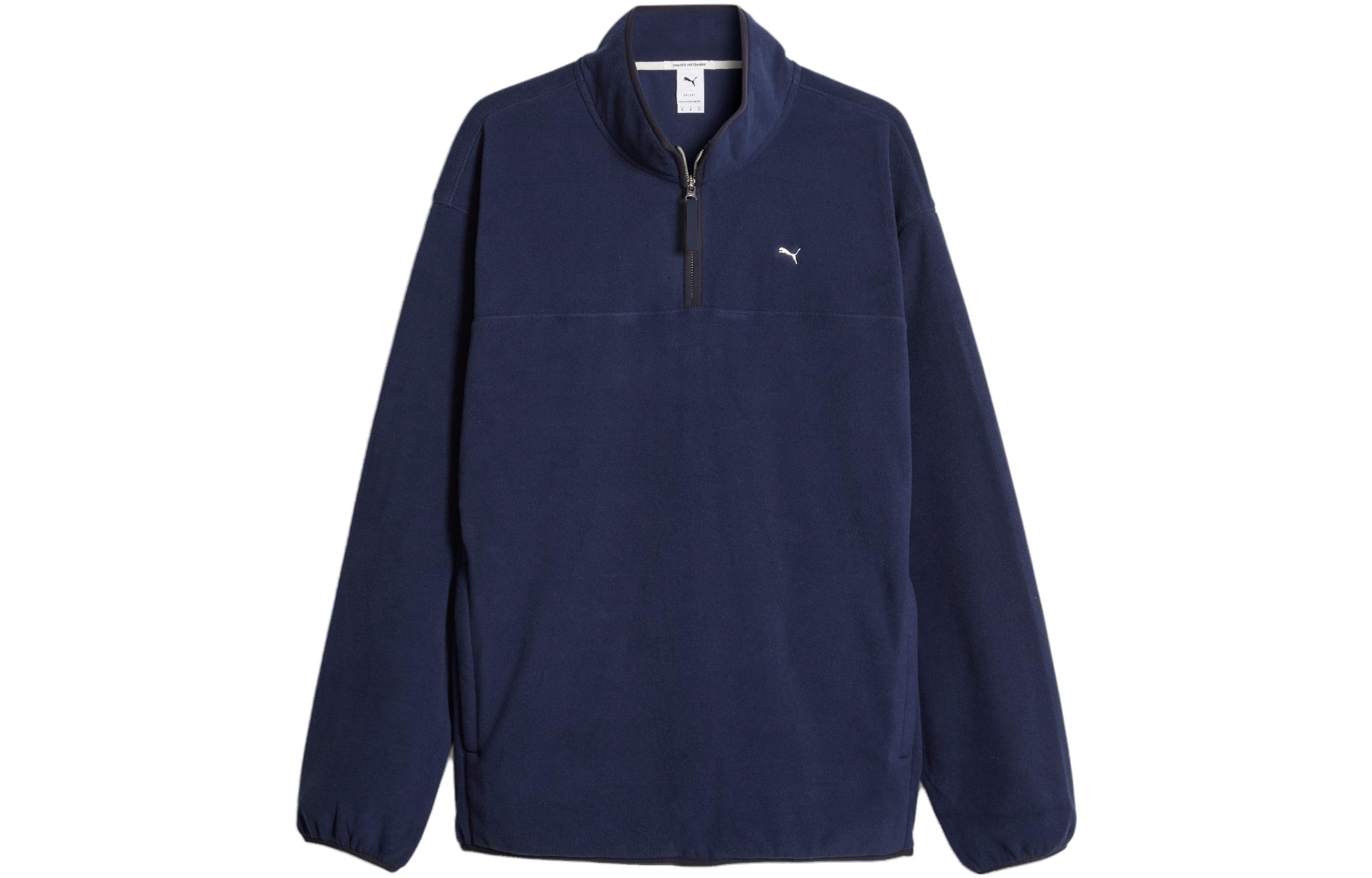 Puma MMQ Polar Fleece Half-Zip Pullover Sweatshirt Navy Unisex Casual Top 620820-16