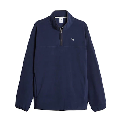 Puma MMQ Polar Fleece Half-Zip Pullover Sweatshirt Navy Unisex Casual Top 620820-16