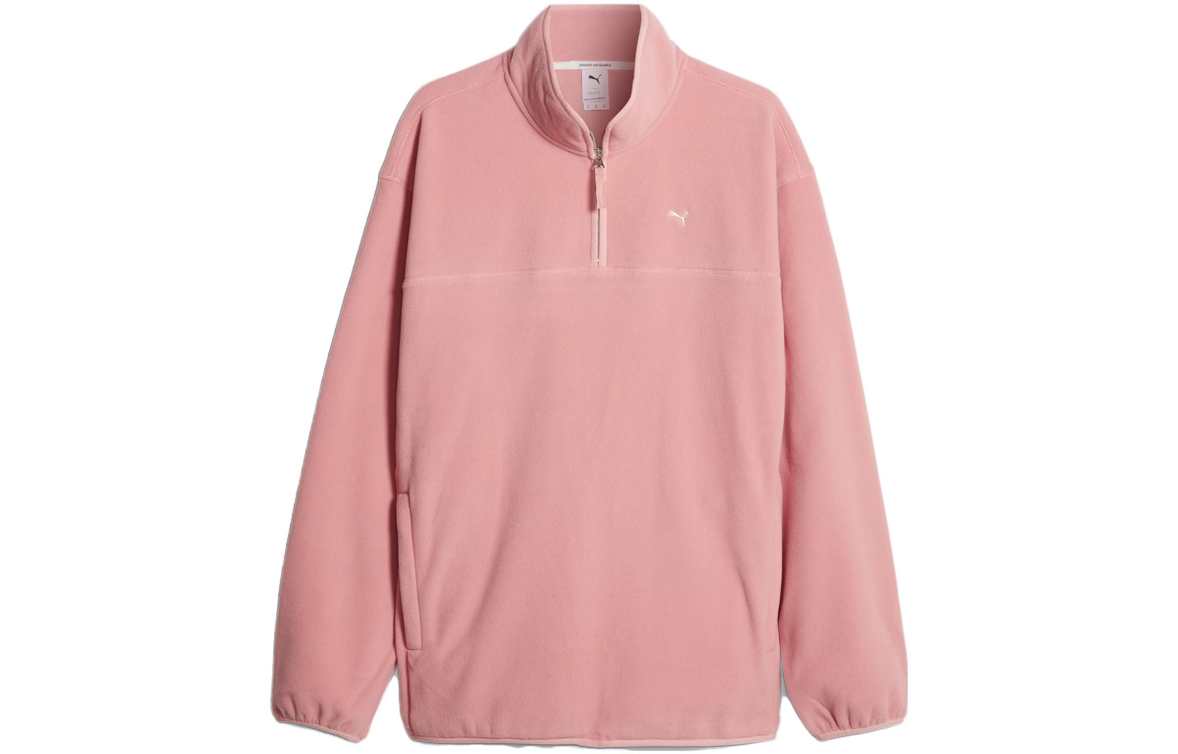 Puma MMQ Polar Fleece Half-Zip Pullover Sweatshirt Pink Unisex Casual Wear 620820-23