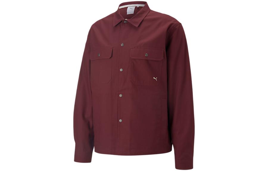 Puma MMQ Red Button-Up Long-Sleeve Outdoor Jacket Unisex 535787-42