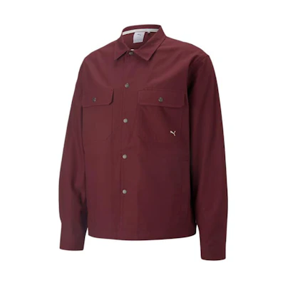 Puma MMQ Red Button-Up Long-Sleeve Outdoor Jacket Unisex 535787-42