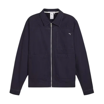 Puma MMQ Zip Overshirt Navy Blue Casual Cotton Jacket with Collar and Zipper 626633-16