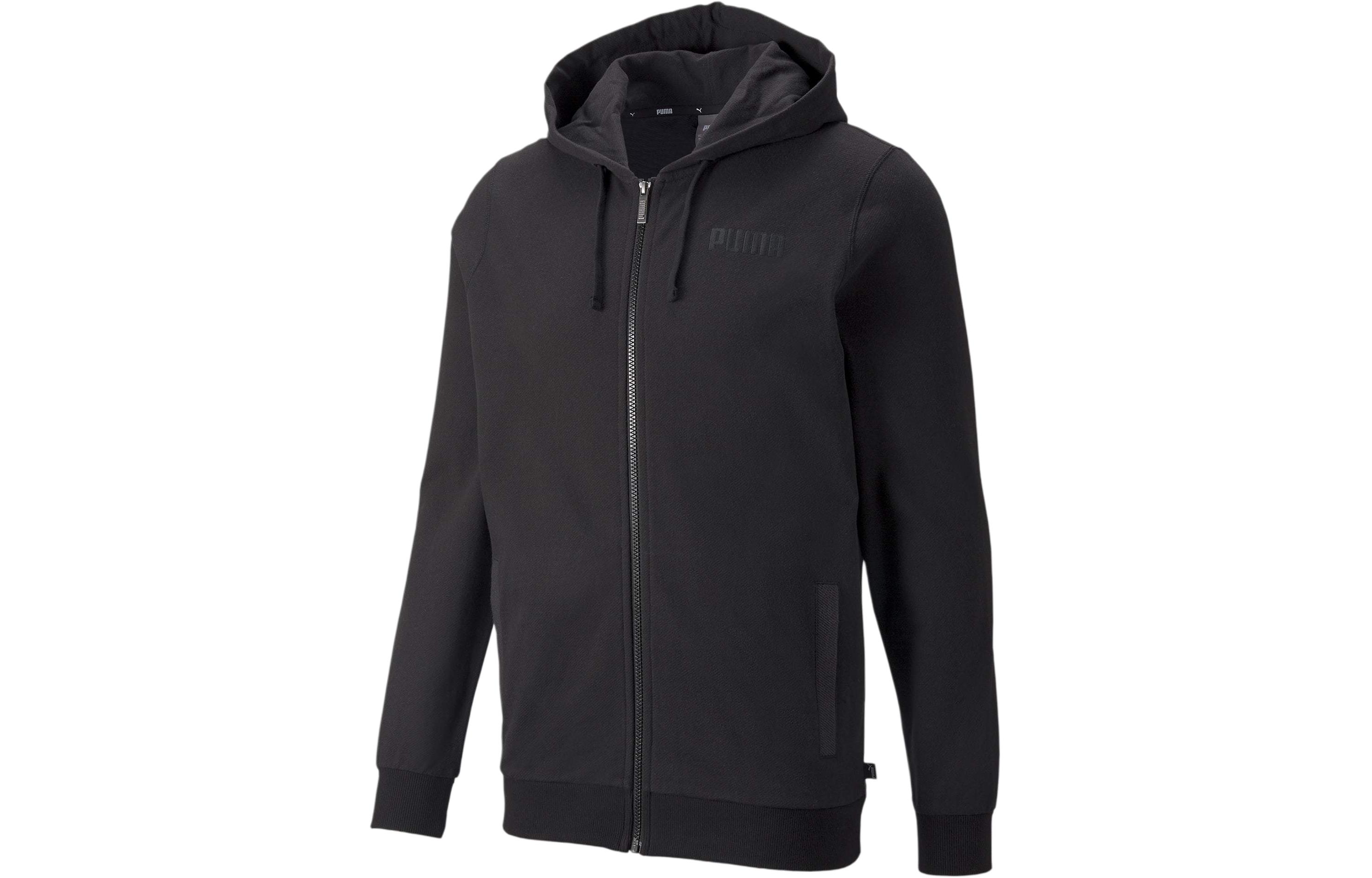 Puma Modern Basics FZ Hoodie Black Casual Letter Print Long Sleeve 847411-01