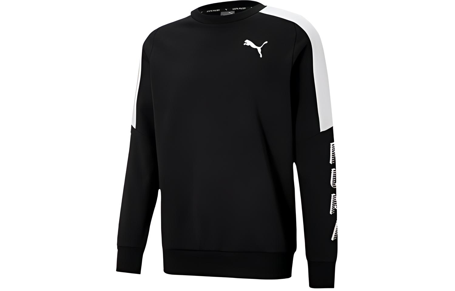 Puma Modern Logo Colorblock Crewneck Sweatshirt - Black 588669-01