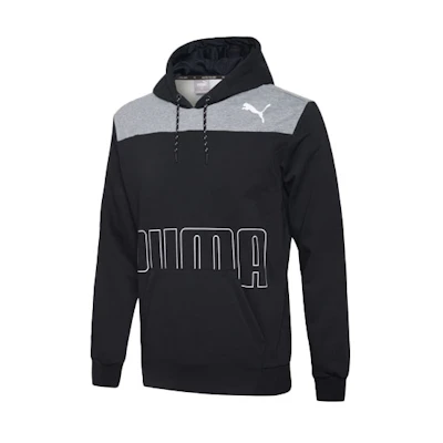 Puma Modern Logo Colorblock Pullover Hoodie Black 844167-01