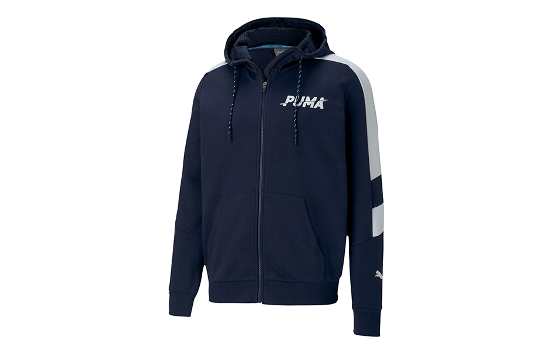 Puma Modern Logo Full-Zip Hooded Jacket Men’s Tweed Blue 585186-06