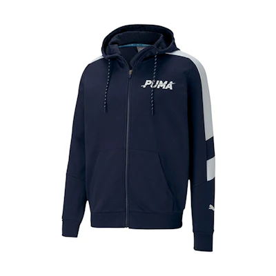 Puma Modern Logo Full-Zip Hooded Jacket Men’s Tweed Blue 585186-06