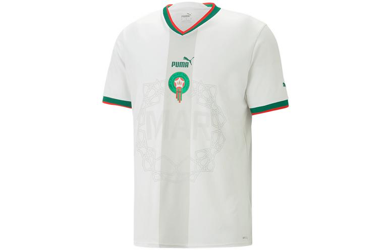 Puma Morocco Away 22/23 White V-Neck Jersey Qatar World Cup Fan Version 765812-02