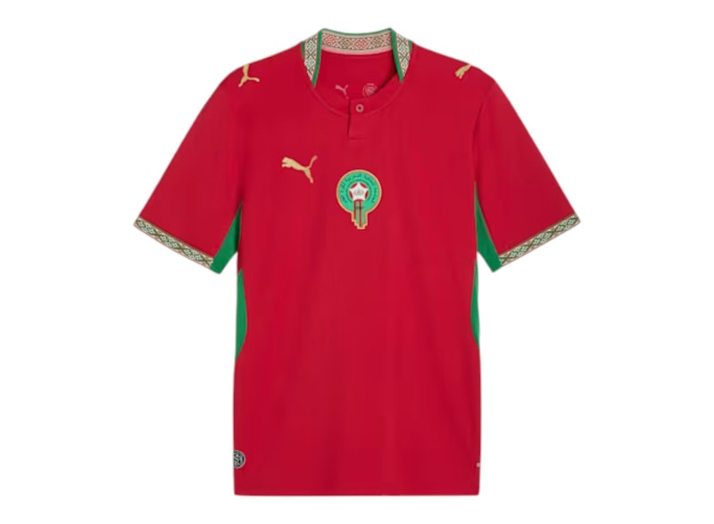 Puma Morocco Home Fan Jersey Moisture-Wicking Short-Sleeve Football Shirt (Asia Size) 783317-01