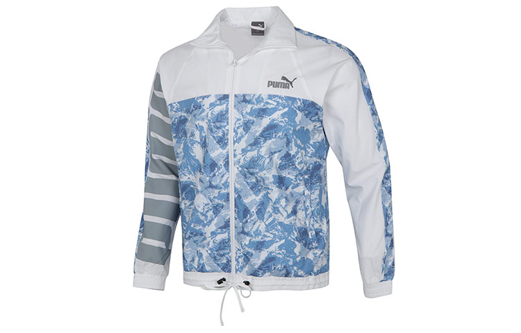 Puma Mountain AOP Logo Windbreaker Jacket - White 534542-99