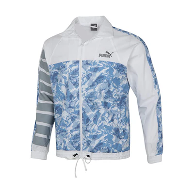 Puma Mountain AOP Logo Windbreaker Jacket - White 534542-99