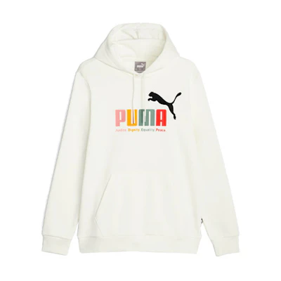 Puma Multicolor ESS+ Logo Print Casual Hoodie White 677171-65