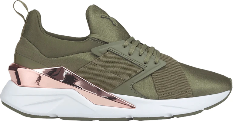 Women Puma Muse X5 Metal Dark Green Moss Rose Gold 383954 03