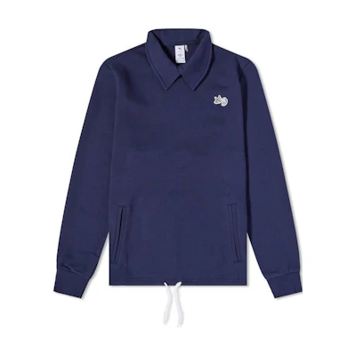 Puma Navy Blue Logo Embroidered Long-Sleeve Polo Sweatshirt 622667-06