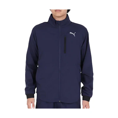 Puma Navy Blue Logo Print Full-Zip Track Jacket 525020-06