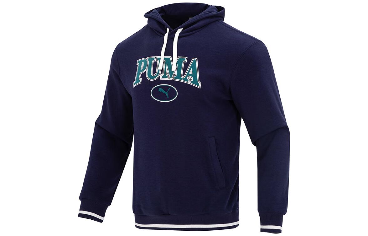 Puma Navy Blue Pullover Hoodie with Letter Print and Breathable Design 678419-06
