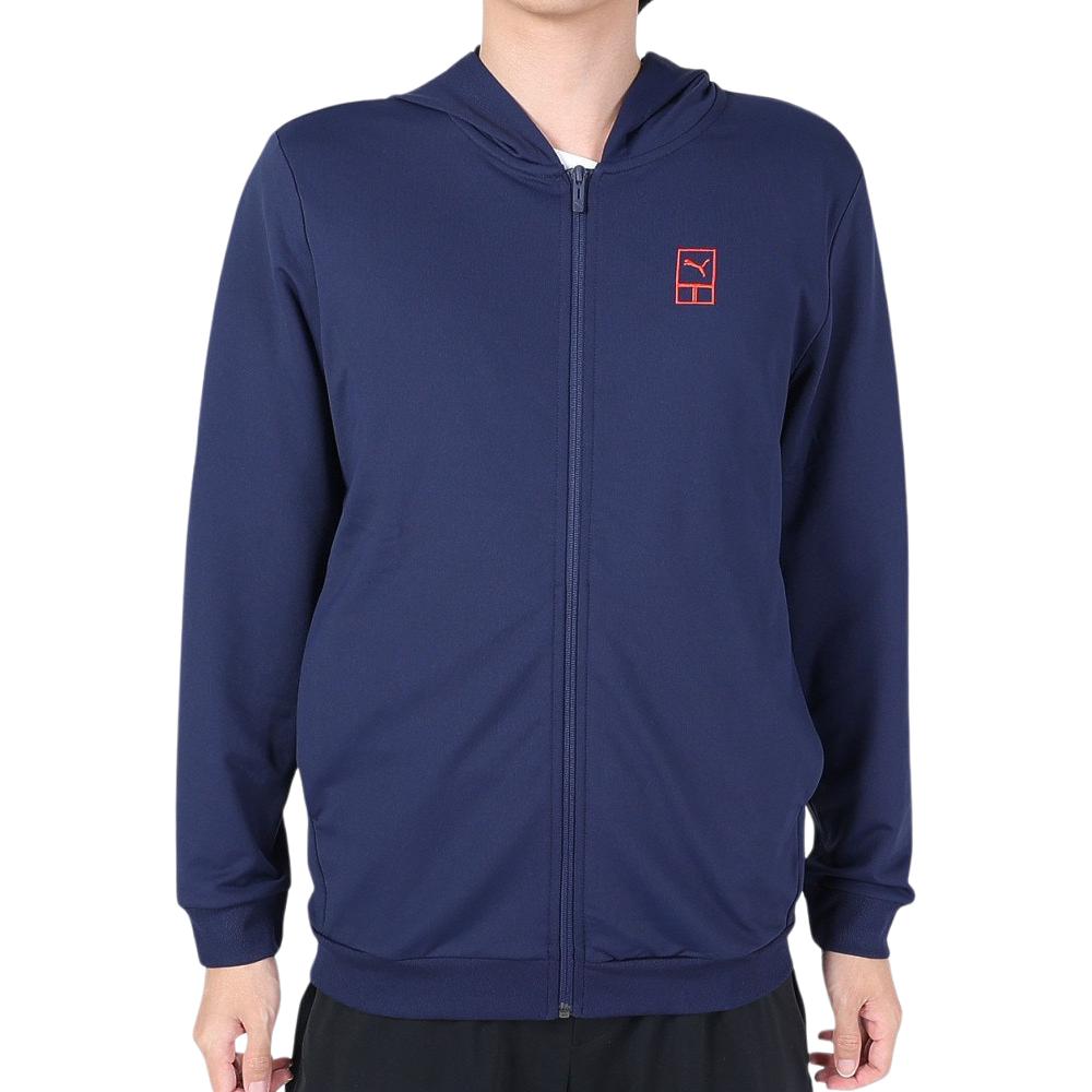 Puma Navy Blue Solid Color Hooded Loose Fit Jacket 679862-06