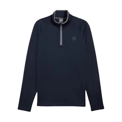 Puma Navy Blue Solid Waffle Knit Long-Sleeve Sweatshirt 626982-02