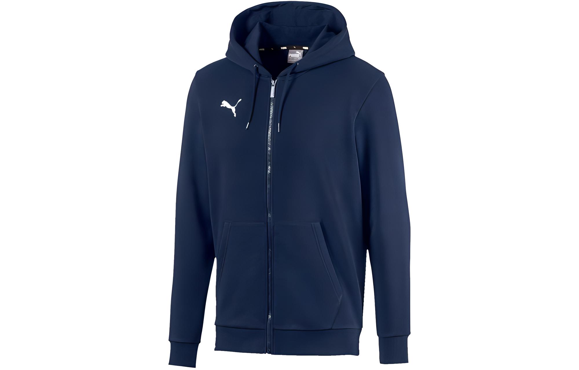 Puma Navy Printed Casual Hooded Sports Jacket 656972-06