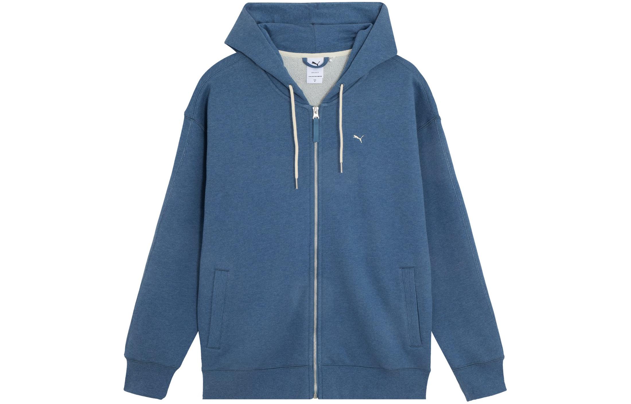 Puma NAVY Series Solid Color Full Zip Hoodie Jacket Deep Space Blue Unisex 623130-56