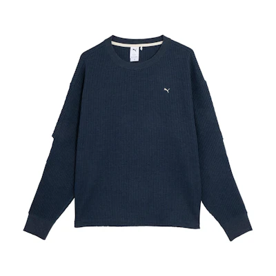 Puma Navy Series Unisex Crewneck Sweatshirt in Solid Navy Blue Casual Knit 623128-16