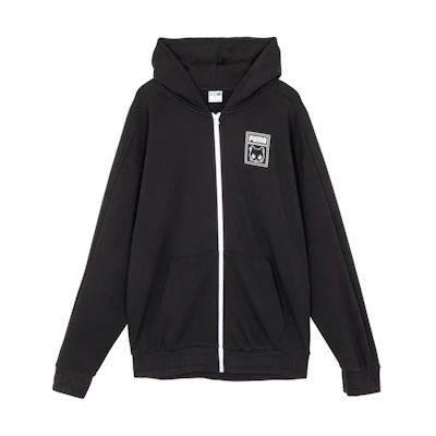 Puma Neko Graphic T7 Hoodie Black - Cartoon Print Unisex Full-Zip Sweatshirt 627267-01