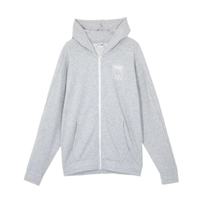 Puma NEKO Graphic T7 Zip-Up Hoodie Light Gray Unisex Casual Cartoon Design 627267-04