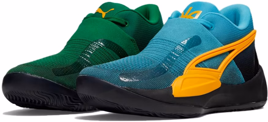 PUMA Nitro Dominayton 舒適運動 防滑耐磨 低筒 籃球鞋 男款 藍綠 Lookbook PUMA Nitro Dominayton 舒適運動 防滑耐磨 低筒 籃球鞋 男款 藍綠