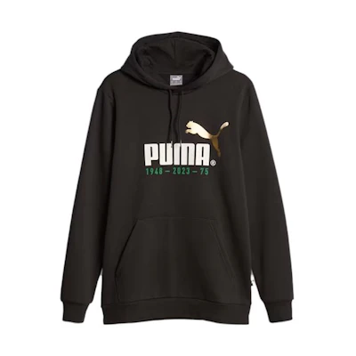 Puma No1 Logo 75th Anniversary Hoodie Black Long Sleeve Pullover 676021-01