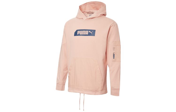 Puma Nu-tility Logo Print Pullover Hoodie Pink - Edition 582704-70