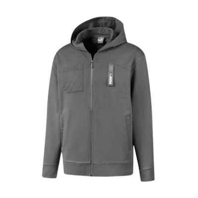 Puma NU-TILITY Logo Printed Zip Hoodie for Men - Light Gray 582699-44