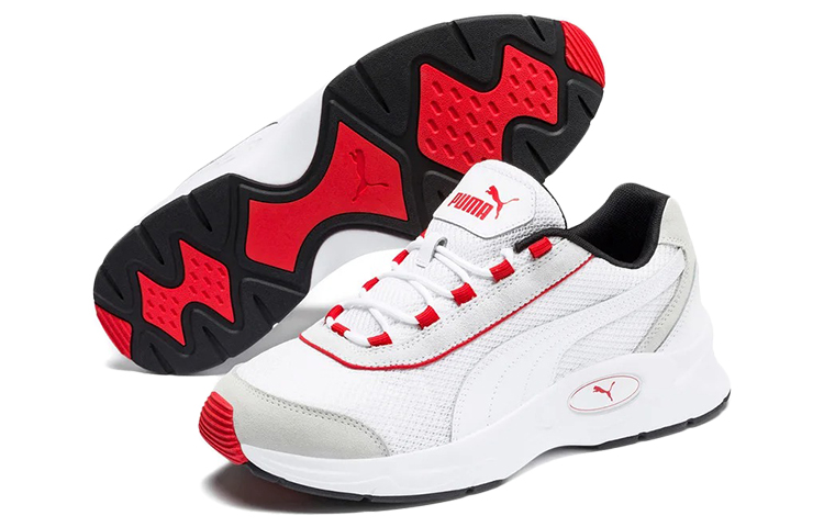Purchase Puma Nucleus Lux Basse Blanc/Gris/Rouge 370481-04