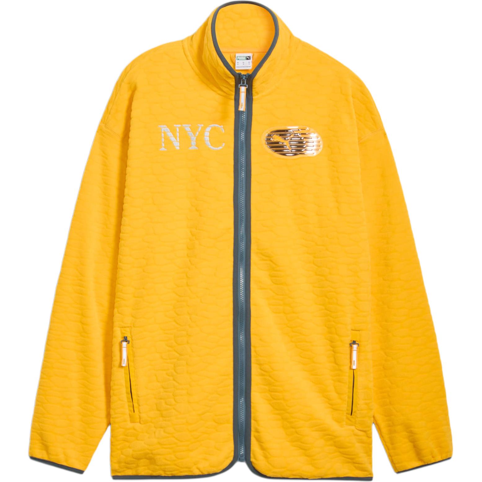 Puma NYC Long Run Fleece Jacket Orange High Neck Zip-Up Long Sleeve 629429-39