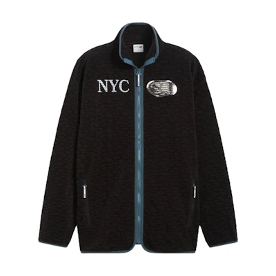 Puma NYC Long Run Fleece Zip-Up High-Neck Relaxed Fit Jacket Black (Men) 629429-01