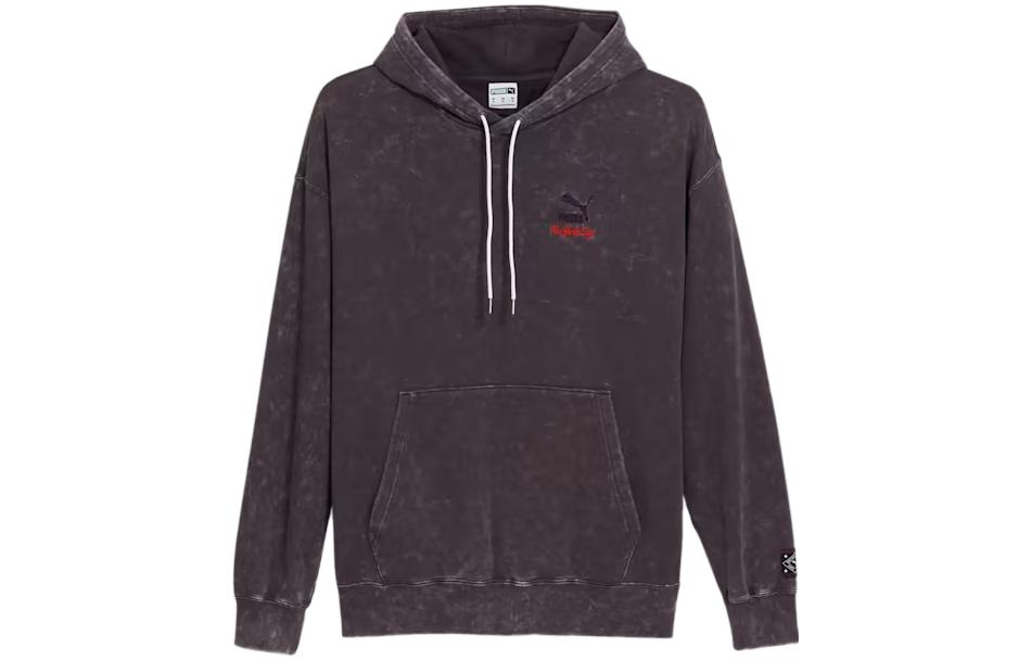 Puma NYC Remix Logo Embroidered Hoodie Pullover - Dark Gray 624501-13